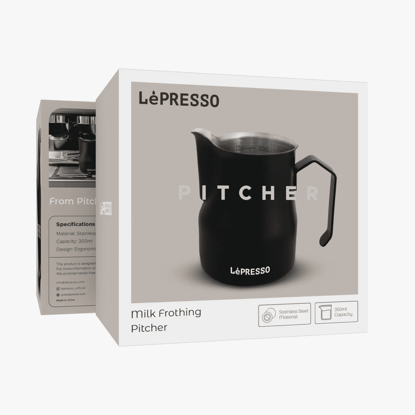 LePRESSO Stainless Steel Milk Frothing Pitcher 7