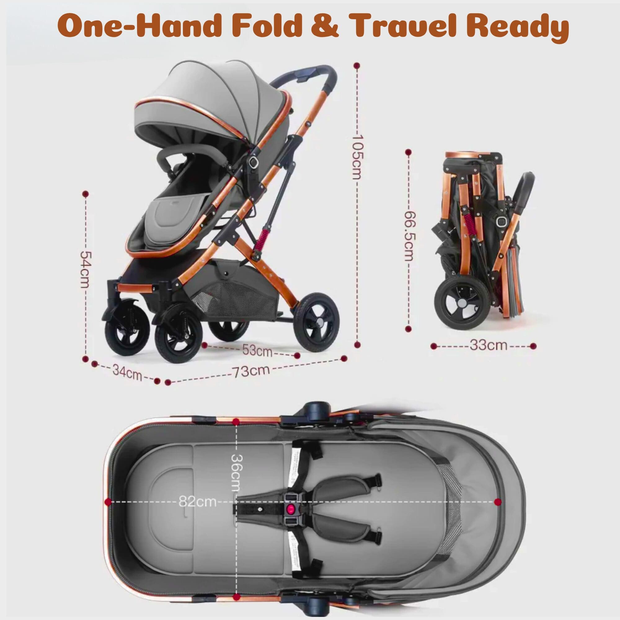 NEXSO Lightweight Baby Stroller & Convertible Pram with Aluminum Frame 6