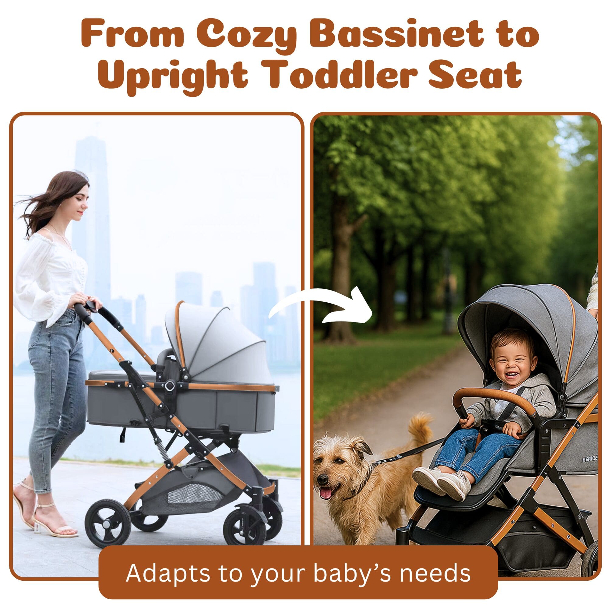 NEXSO Lightweight Baby Stroller & Convertible Pram with Aluminum Frame 8