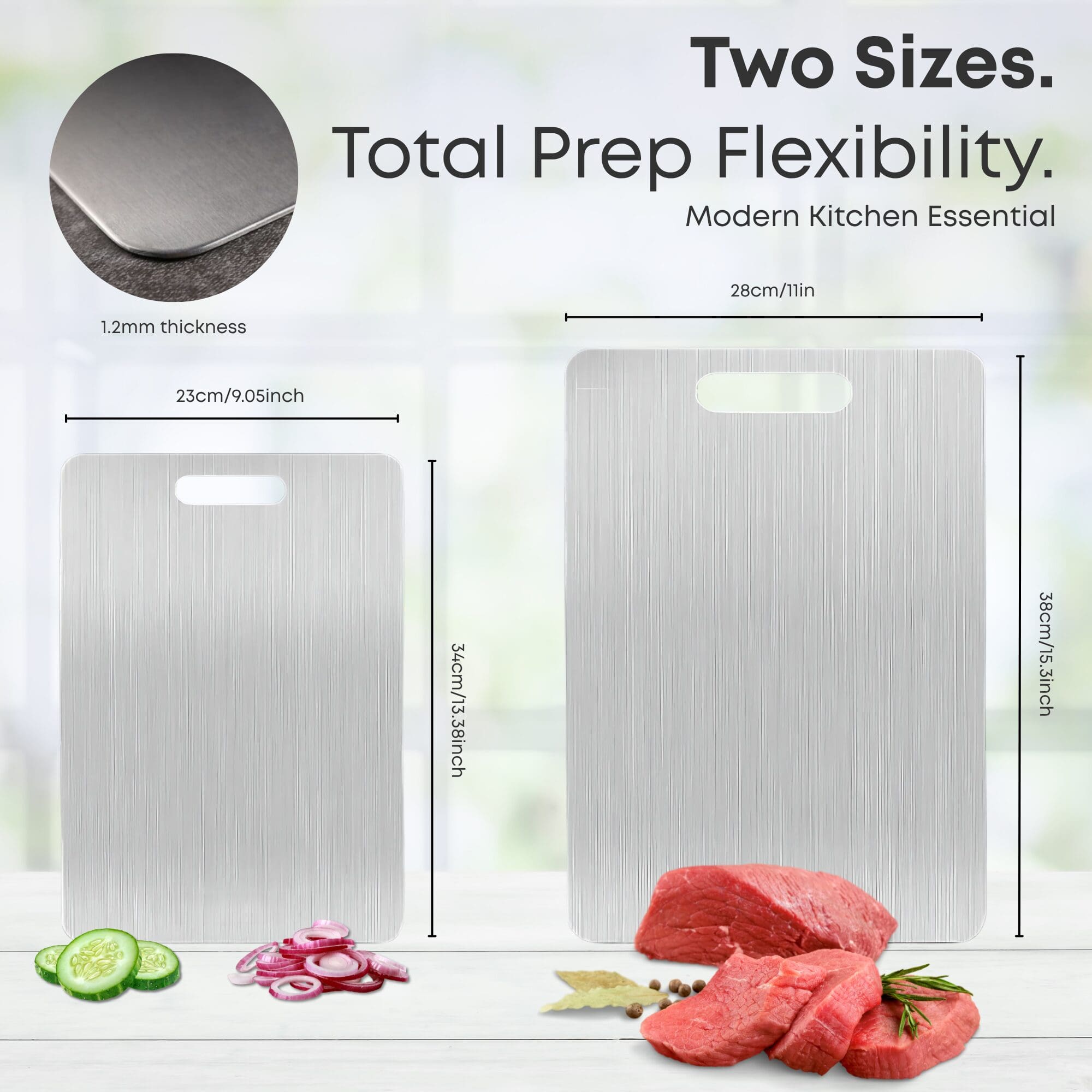 NEXSO Stainless Steel Cutting Board Set 4