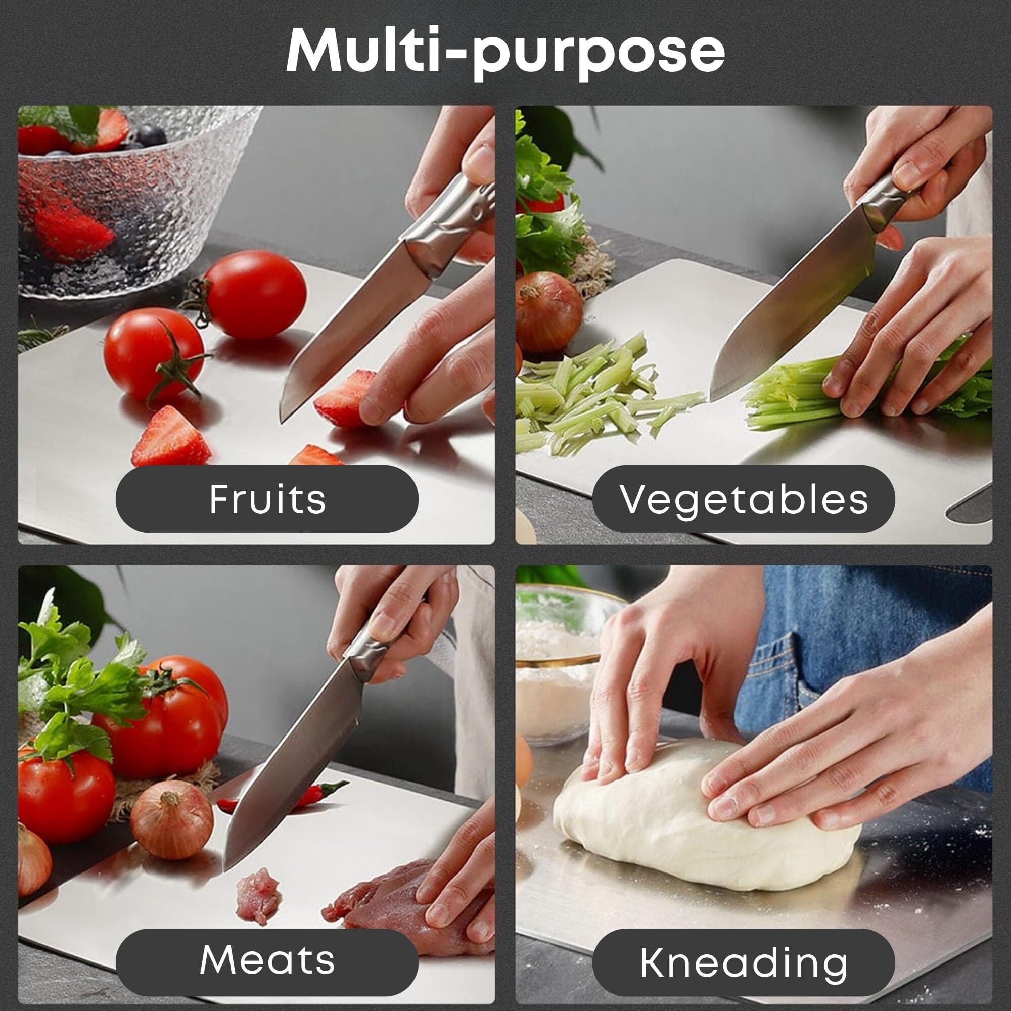 NEXSO Stainless Steel Cutting Board Set 6