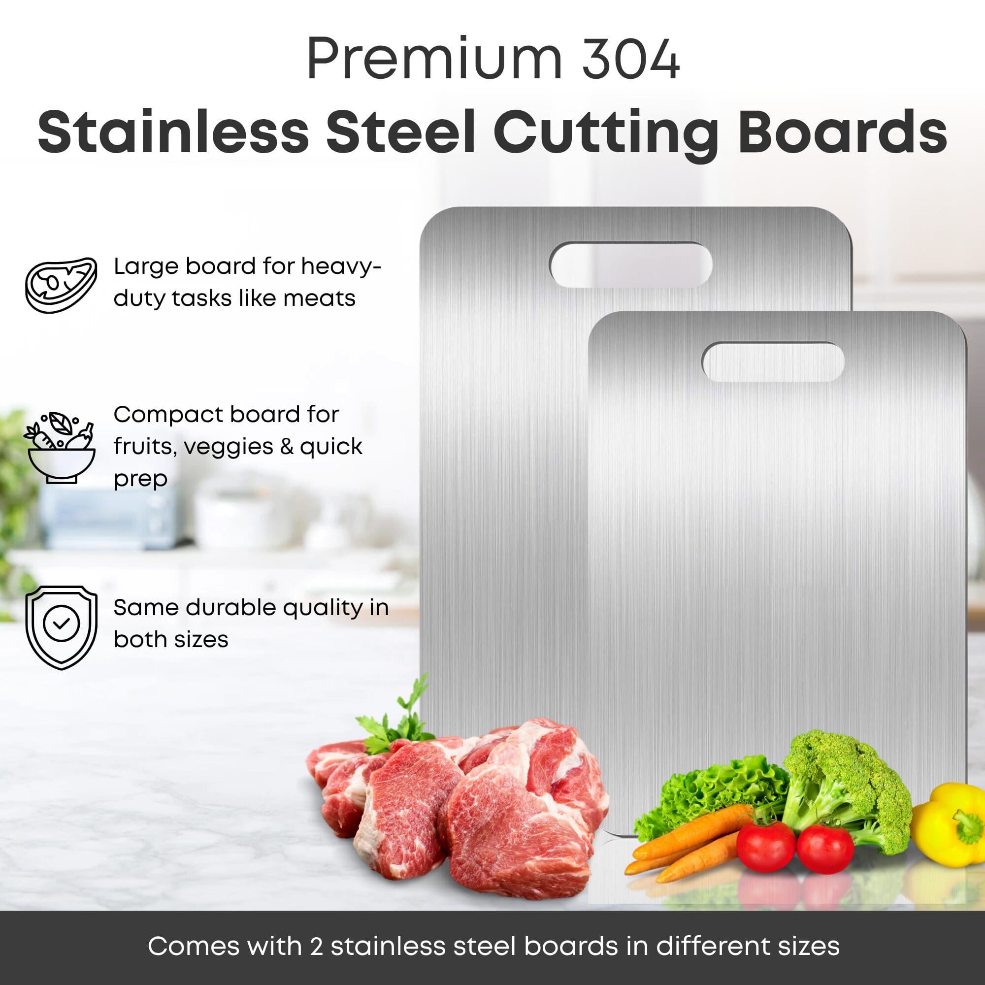 NEXSO Stainless Steel Cutting Board Set 7