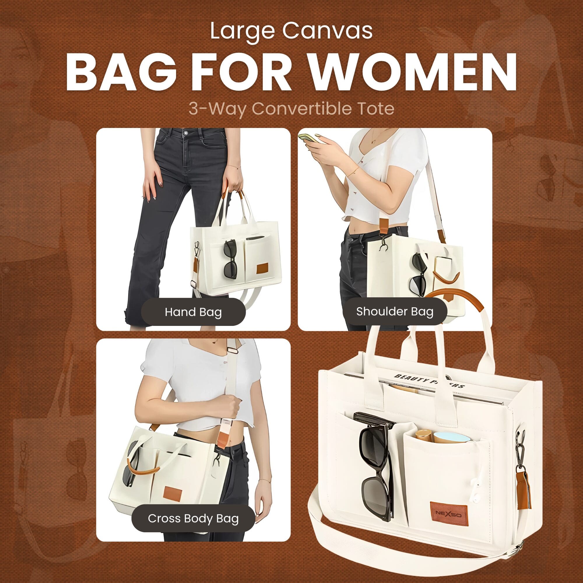 NEXSO Women’s Canvas Handbag 8