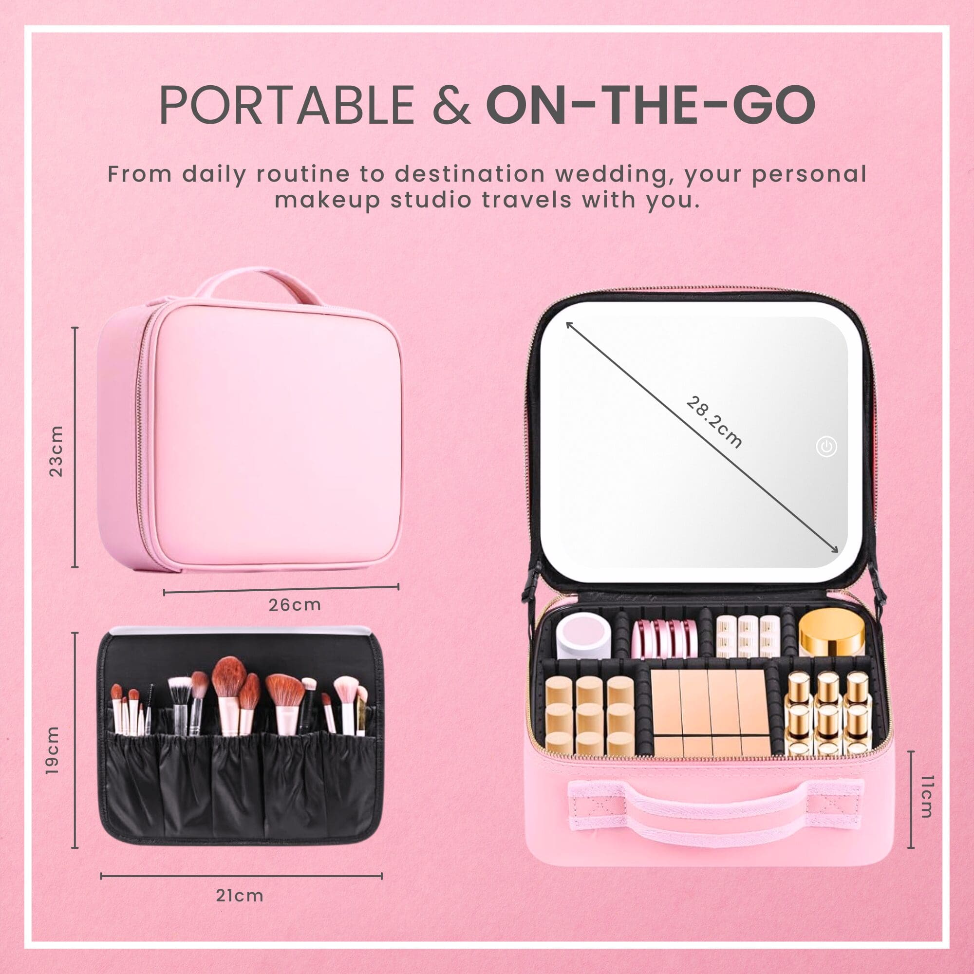 Rechargeable LED Lighted Makeup Case 2