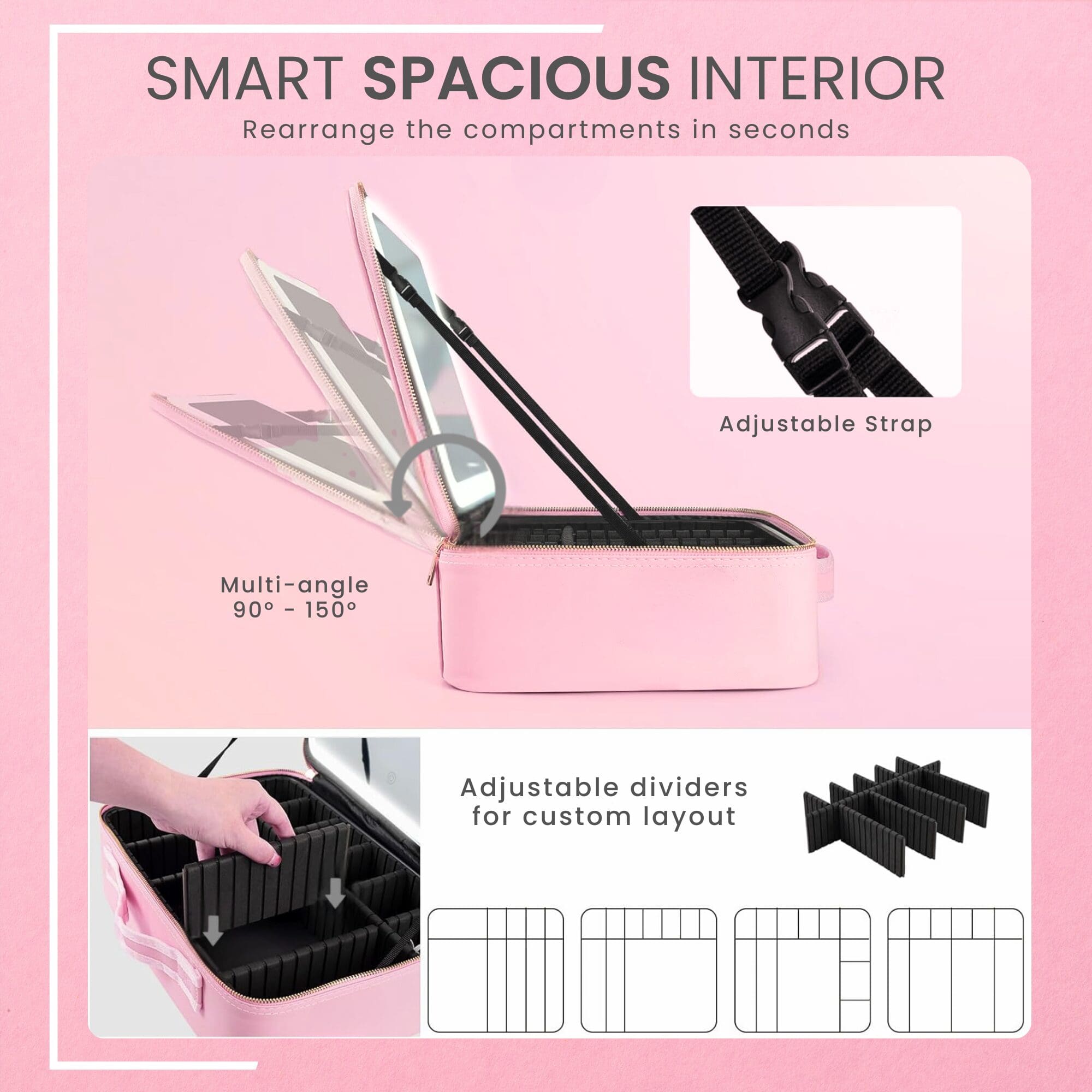 Rechargeable LED Lighted Makeup Case 6
