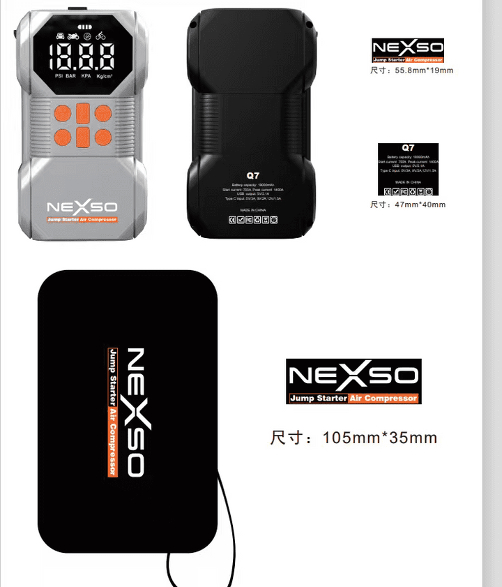 NEXSO Portable Jump Starter & Air Compressor 2
