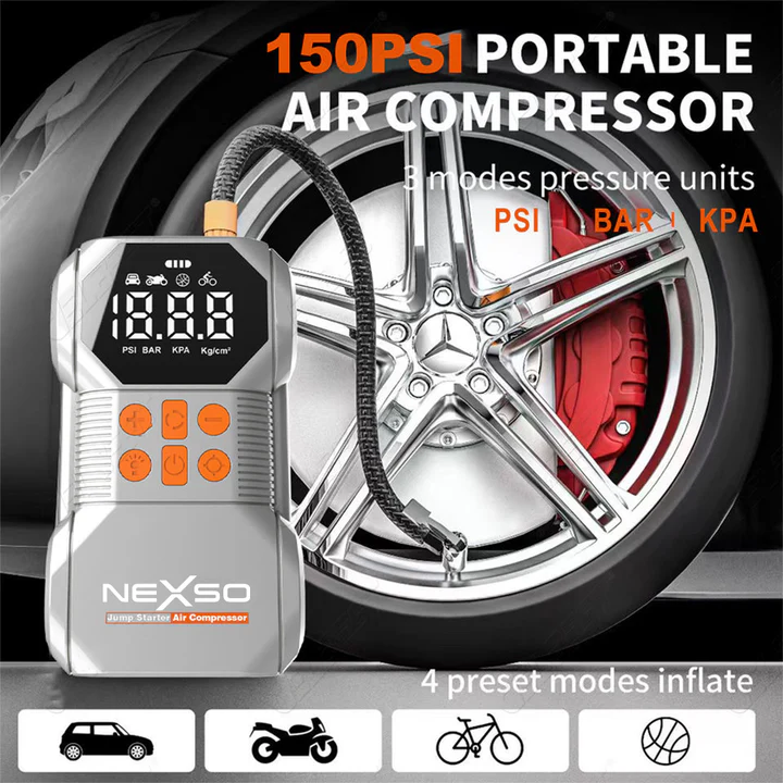 NEXSO Portable Jump Starter & Air Compressor 6