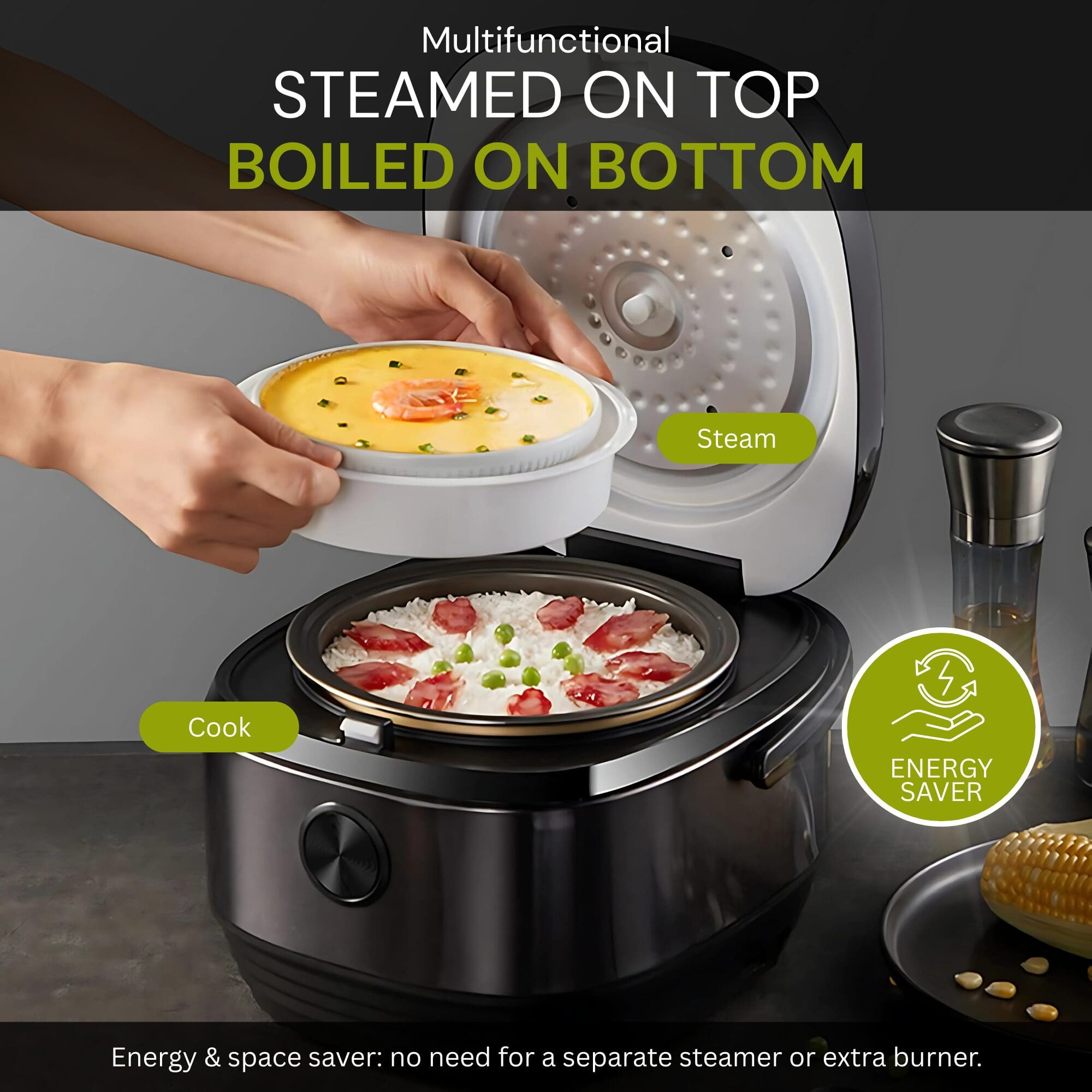 NEXSO Smart Electric Rice Cooker with Non-Stick Inner Pot 2