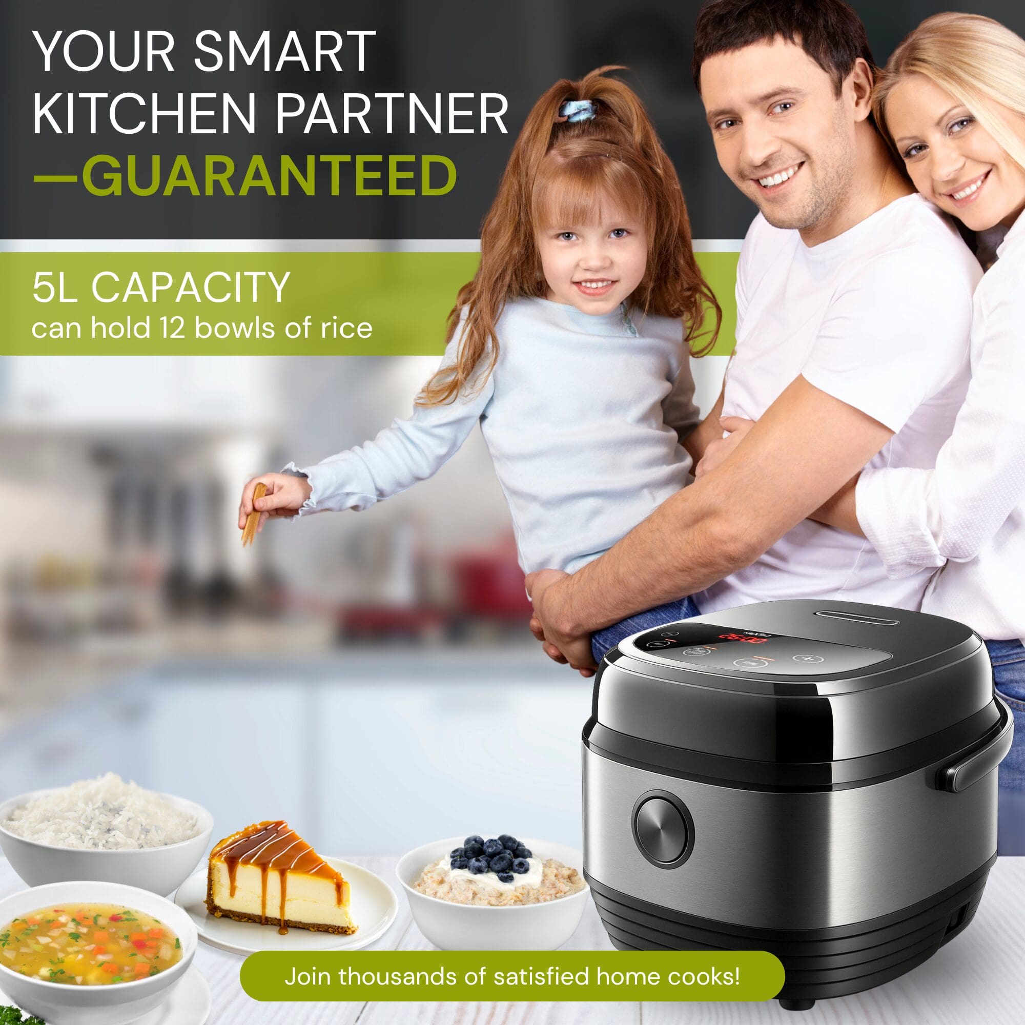 NEXSO Smart Electric Rice Cooker with Non-Stick Inner Pot 3