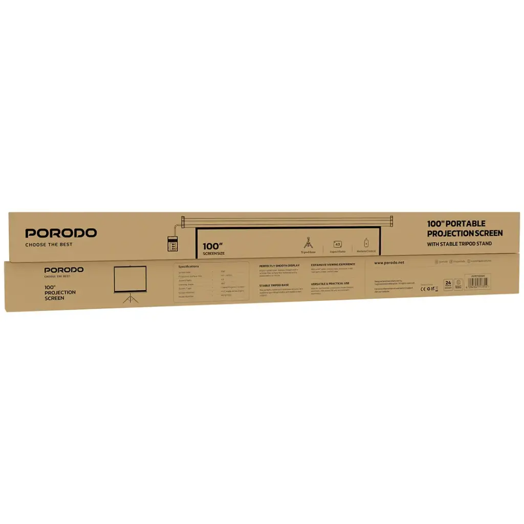 Porodo 100" Tripod Projection Screen 2