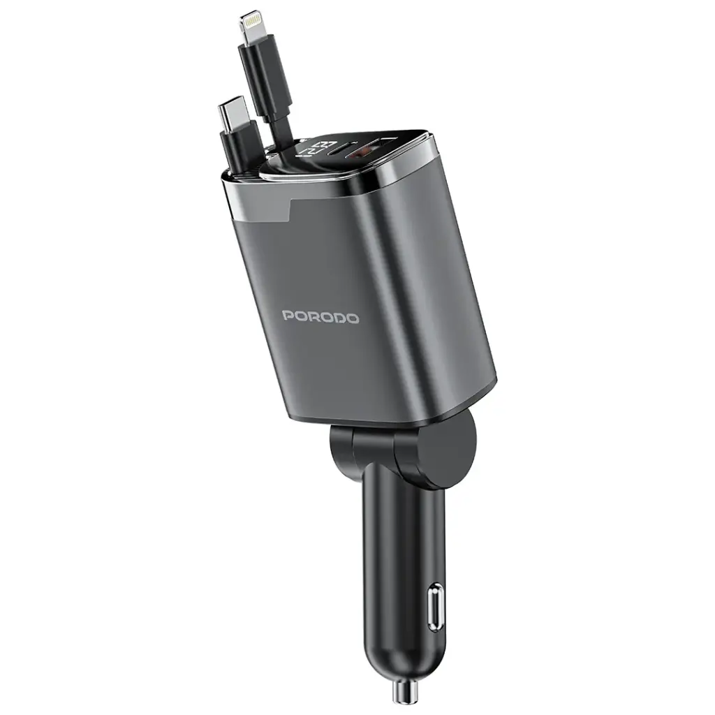Porodo 111W Car Charger Lightning &amp; Type-C 4