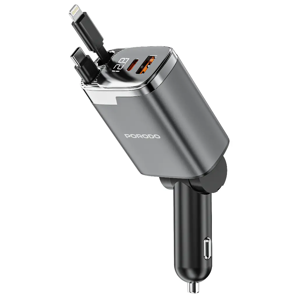 Porodo 111W Car Charger Lightning &amp; Type-C 6