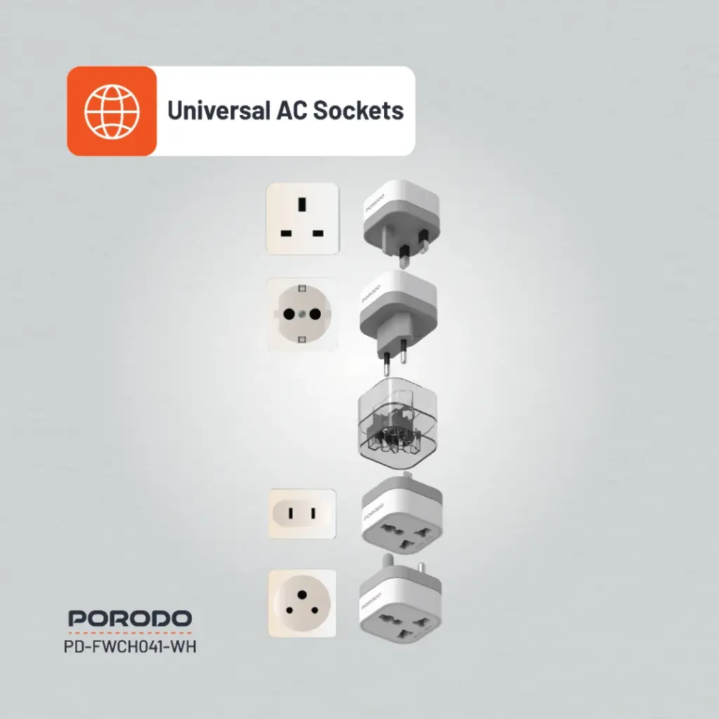 Porodo 150+ Countries Universal AC Adapters 4