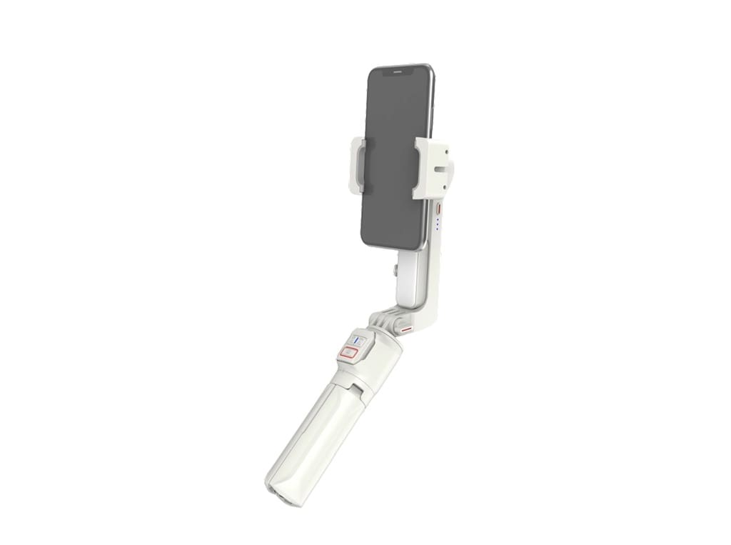 Porodo 2-Axis Gimbal Stabilizer Extension Rod &amp; Built-in Tripod 3