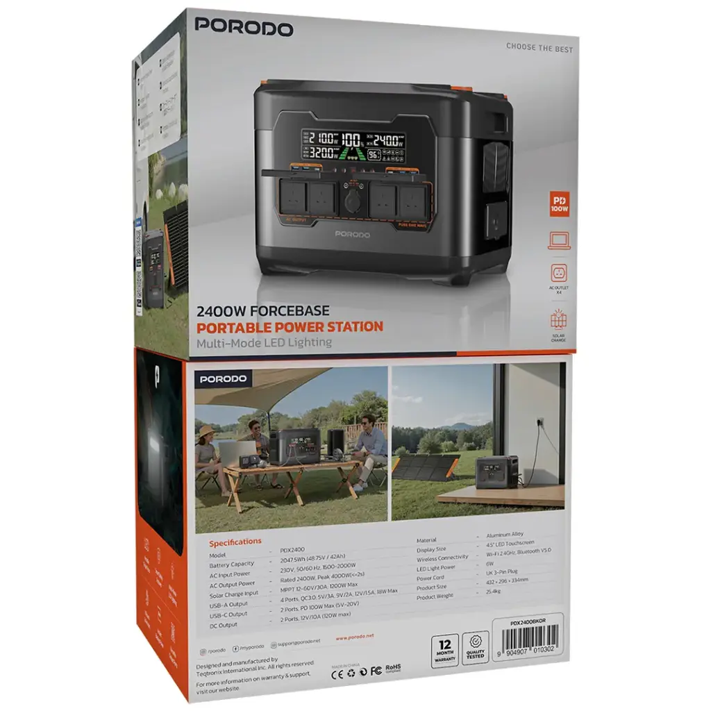 Porodo 2400W Forcebase Portable Power Station 2
