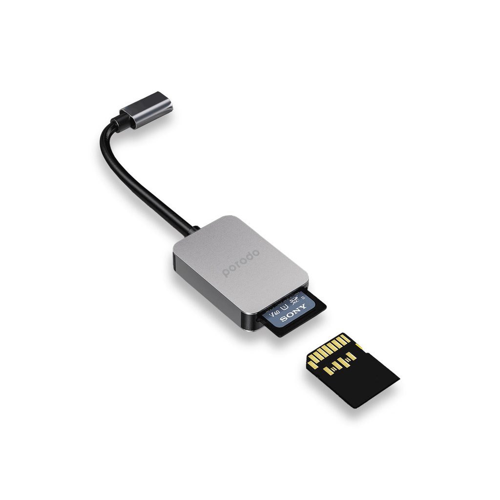Porodo 2in1 USB-C Card Reader 2
