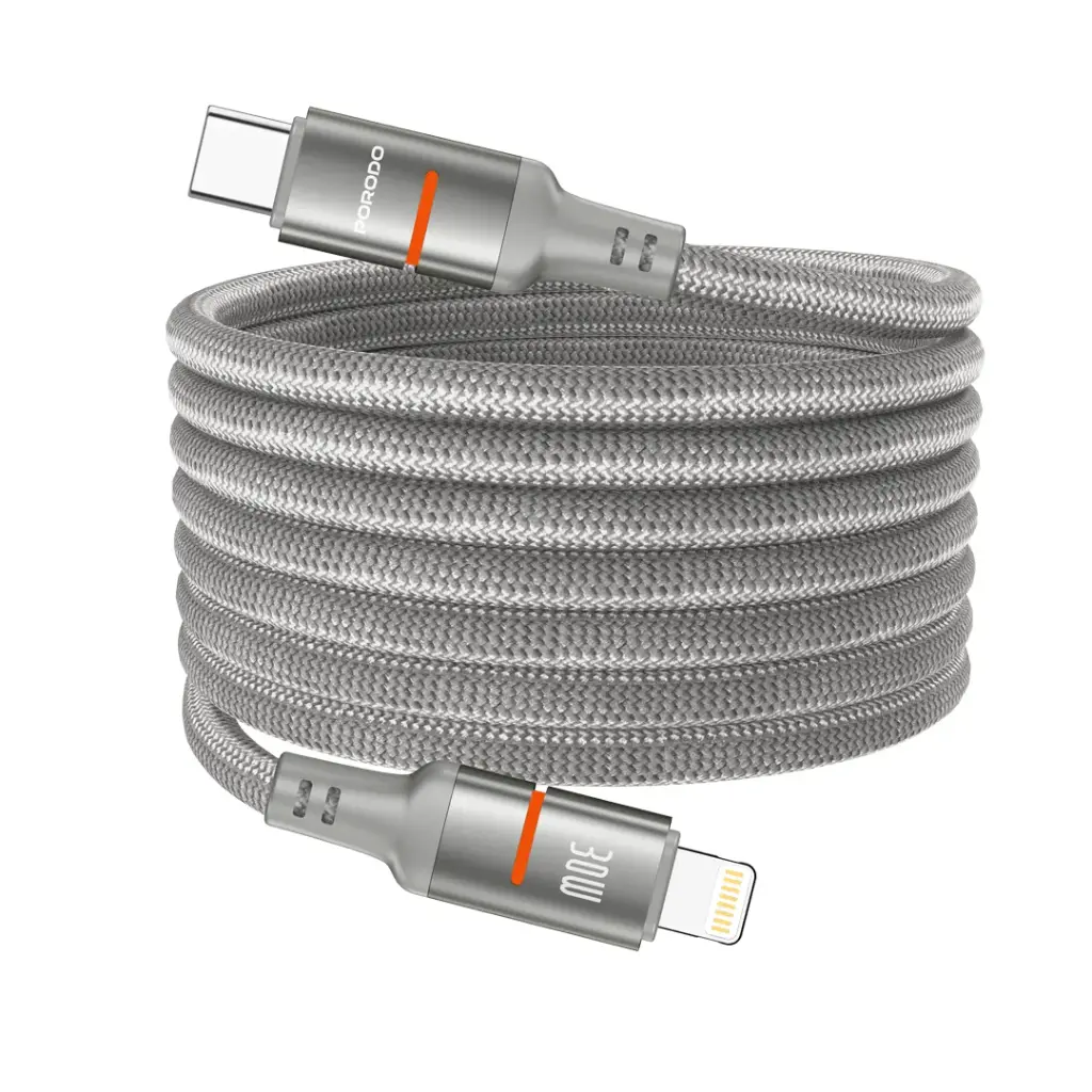 Porodo 30W Type-C to Lightning Magnetic Braided Cable 3