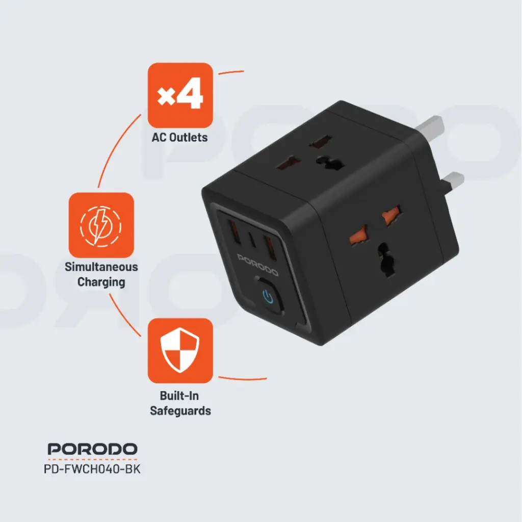 Porodo 4 AC Universal Power Block 5