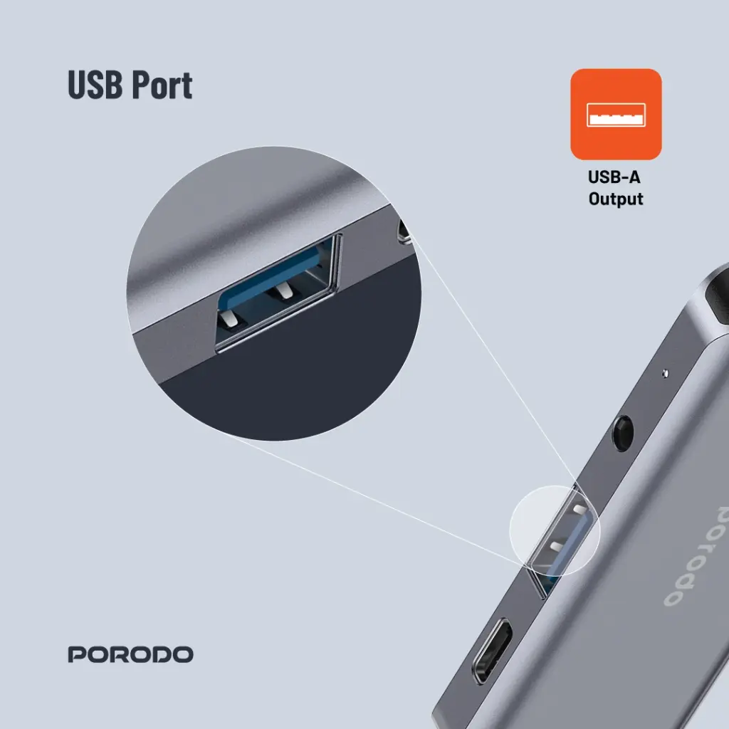 Porodo 4in1 HDMI 4K USB-C Hub 5