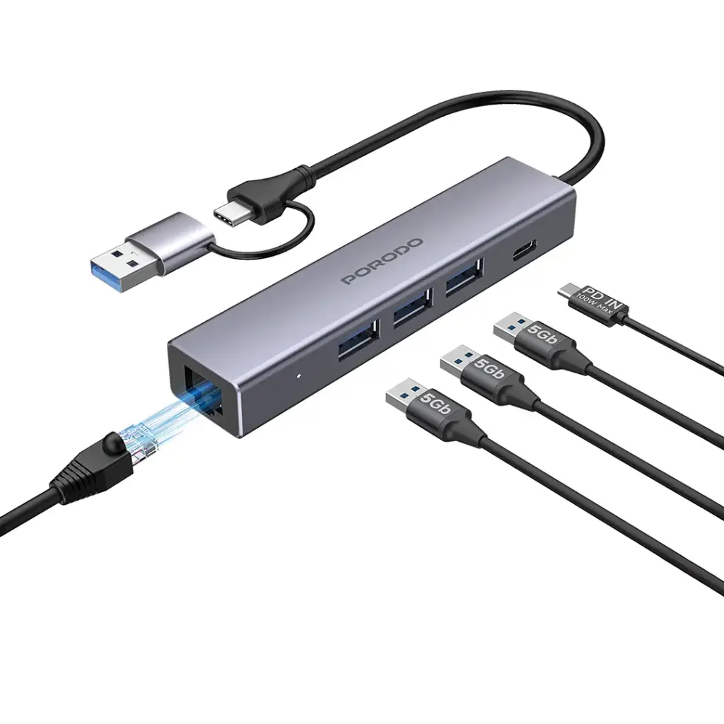 Porodo 5 IN 1 Multi Port Hub 3
