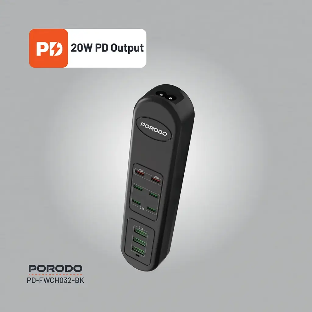 Porodo 50W Multi-Port USB Charging HUB 8