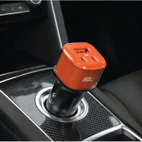 Porodo 60W Averin Multi-Port Car Charger Aluminum Alloy Housing 2