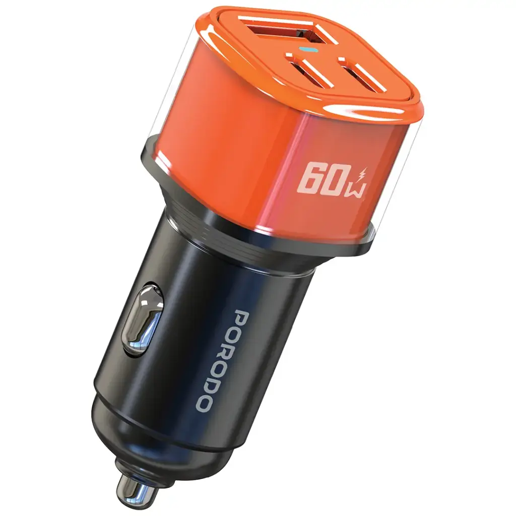 Porodo 60W Averin Multi-Port Car Charger Aluminum Alloy Housing 3