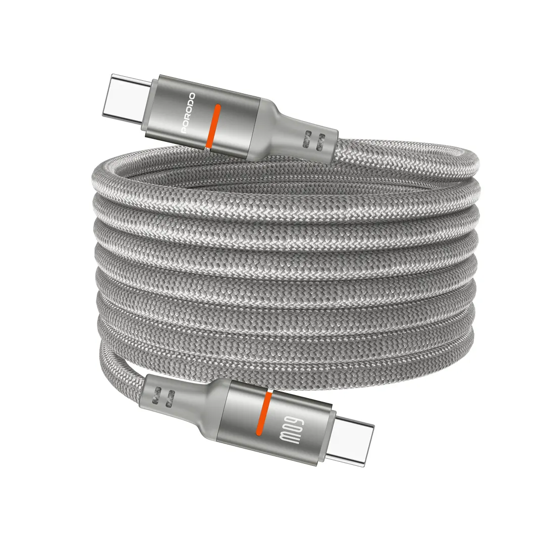 Porodo 60W Type-C to Type-C Magnetic Braided Cable 3