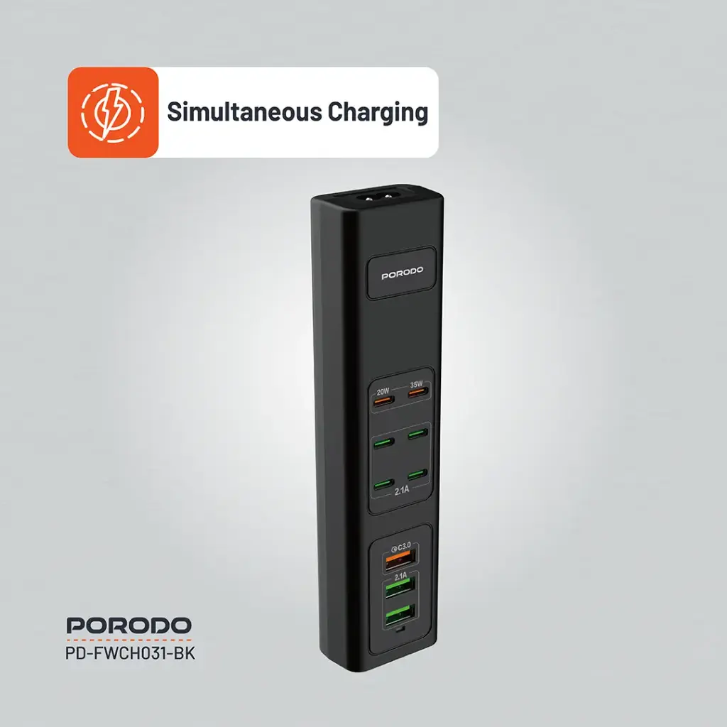 Porodo 85W Multi-Port USB Charging HUB 2