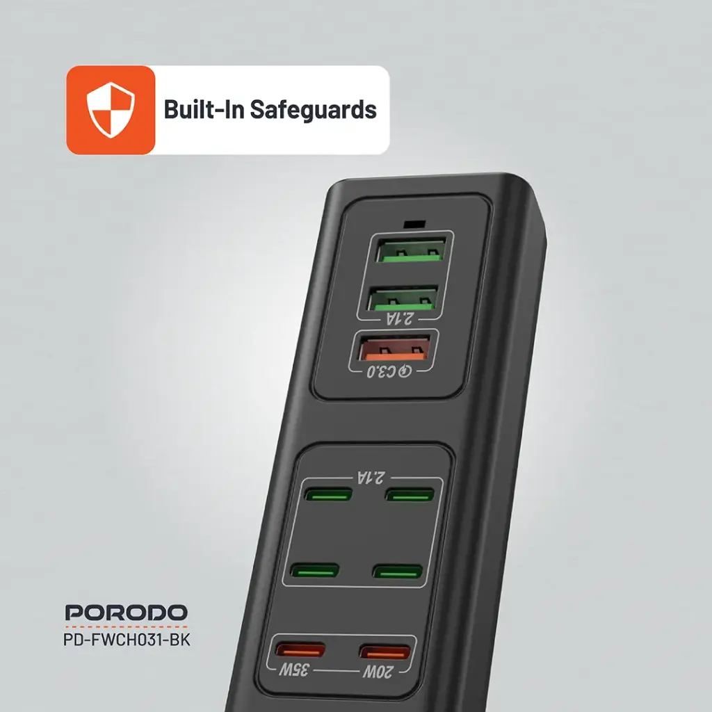 Porodo 85W Multi-Port USB Charging HUB 3
