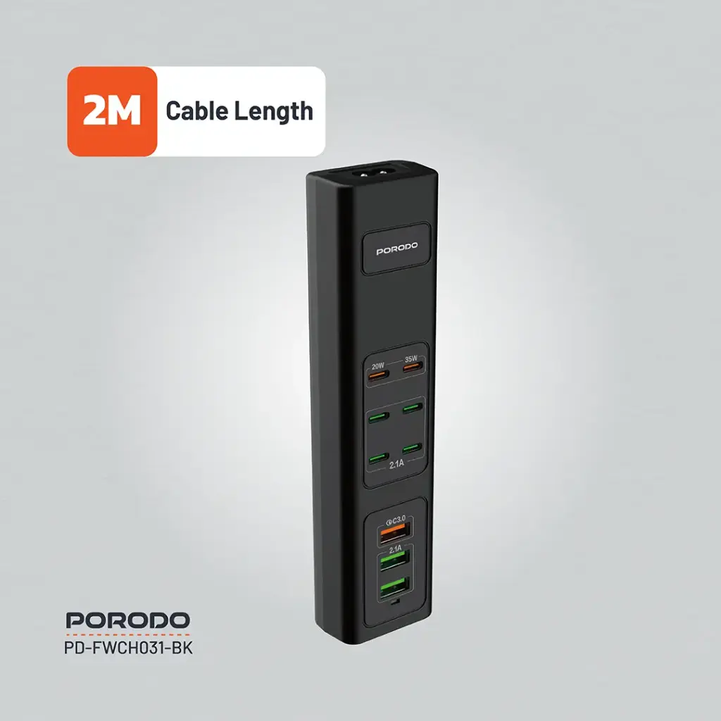 Porodo 85W Multi-Port USB Charging HUB 4