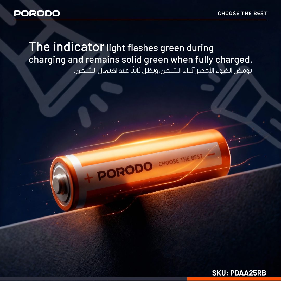 PORODO AA Lithium USB-C Rechargeable Batteries 4-Pack 2