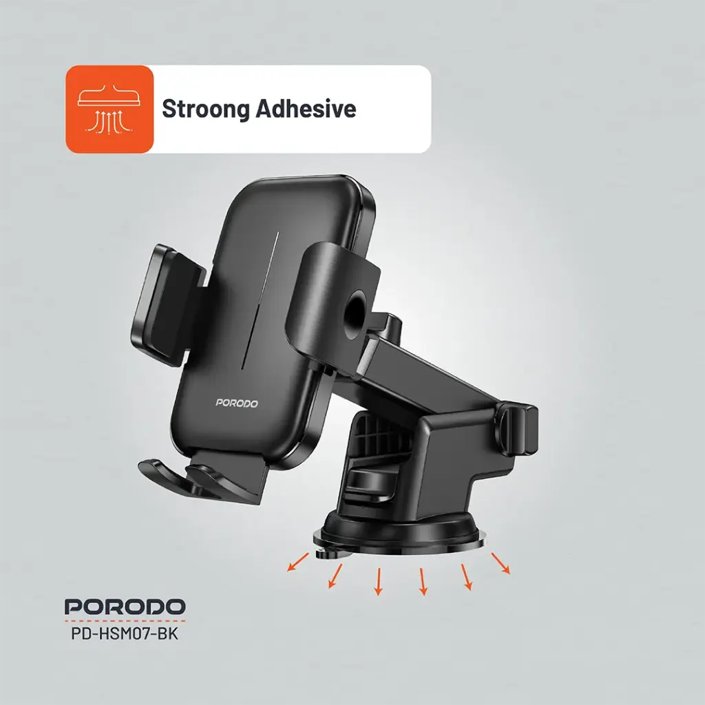 Porodo Adjustable Clamps Dash & Windshield Mount 3