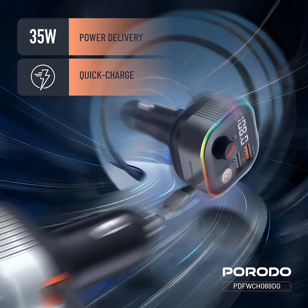 Porodo Audio Boost Bluetooth FM Transmitter 4
