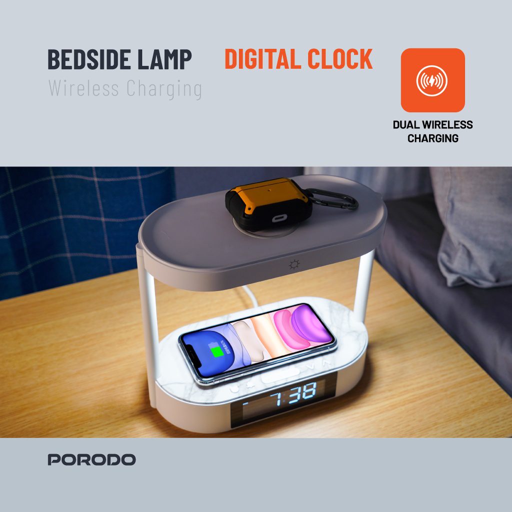Multifunctional LED Alarm Clock with Wireless Charger and Night Light 2