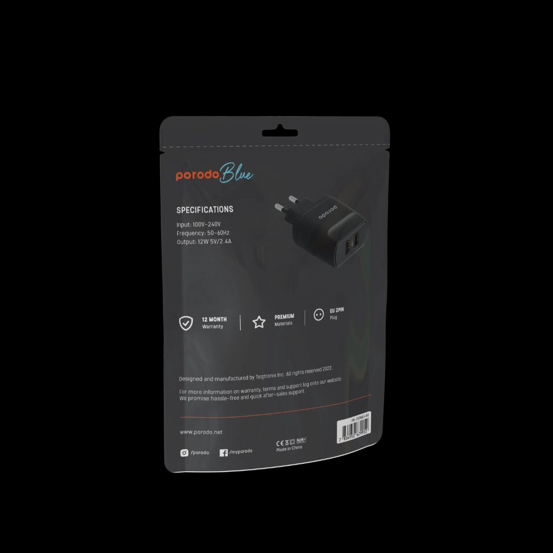 Porodo Dual USB Wall Charger 8