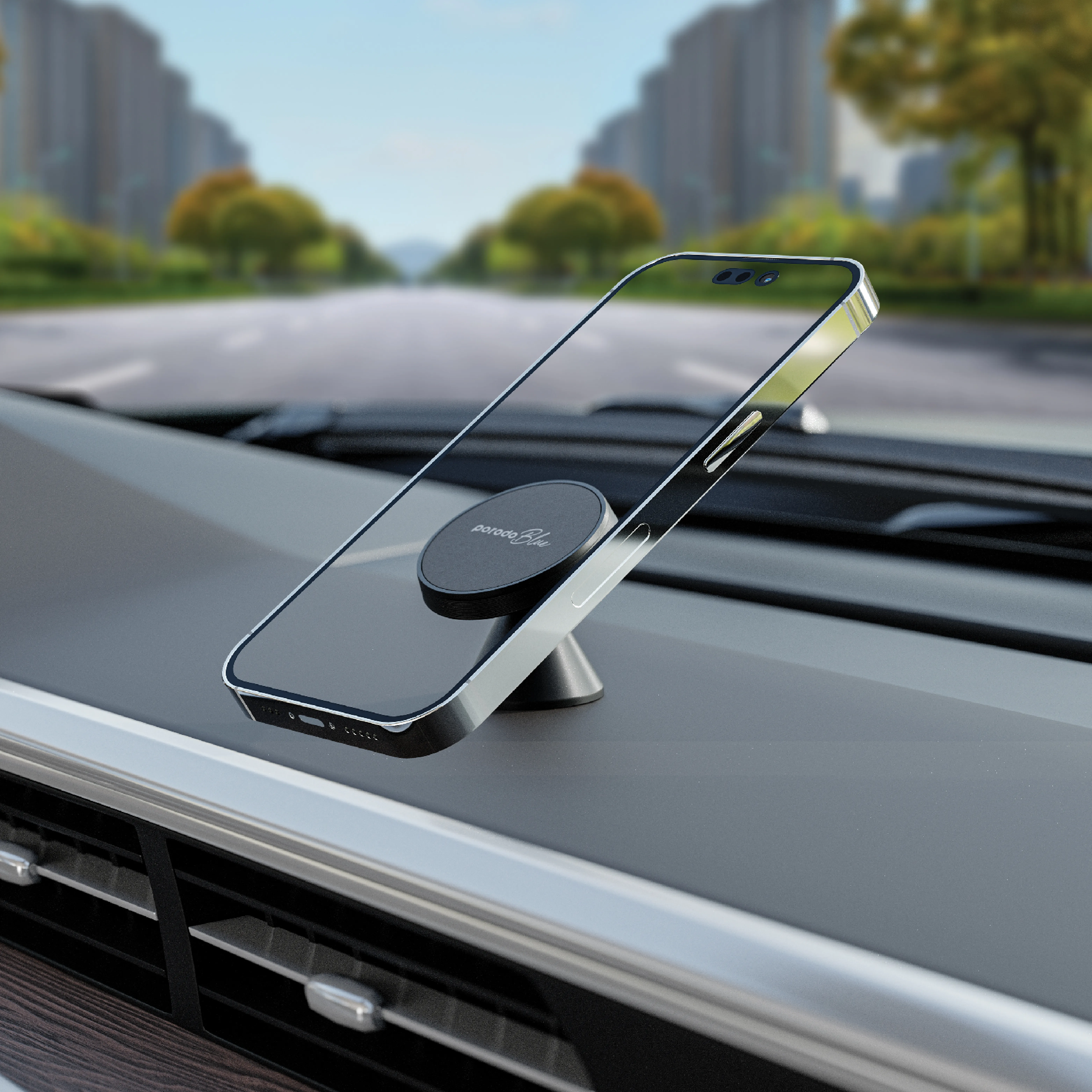 Porodo Blue Magnetic Car Phone Holder 3