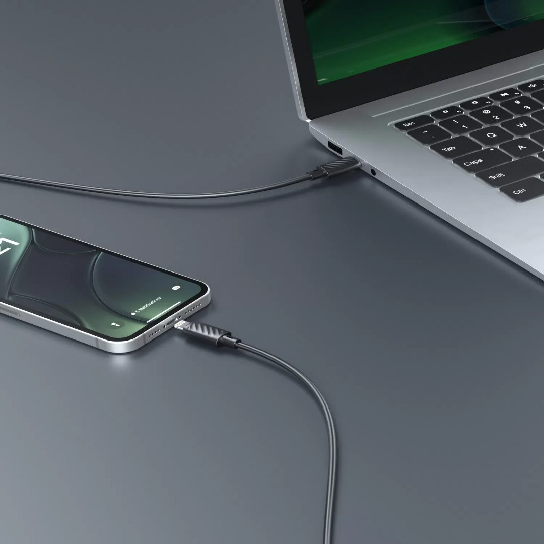 Porodo Blue USB-C to Lightning Data Cable 3