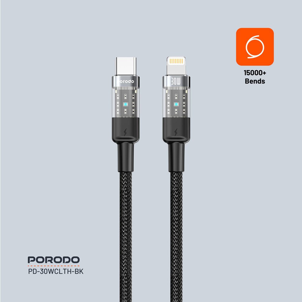 Porodo Braided USB-C to Lightning Cable 1.2m 2