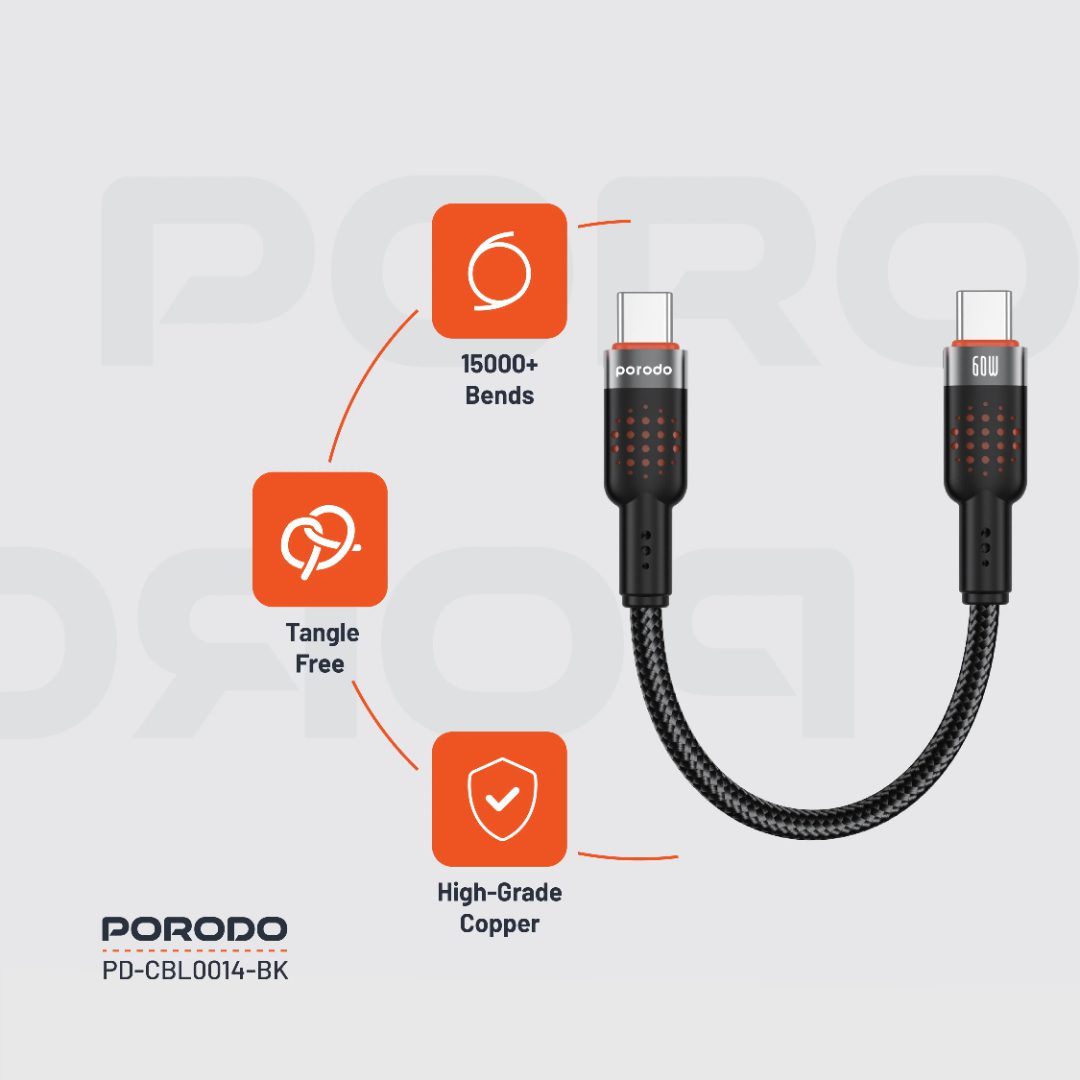 Porodo Braided Type-C to Type-C Cable 7