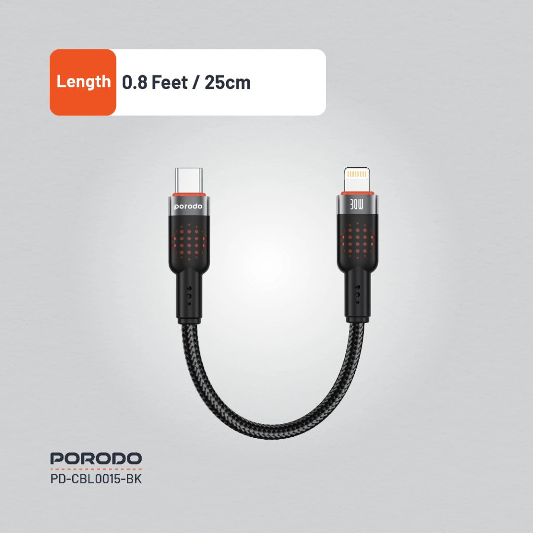 Porodo Braided Cable Type-C to Lightning 4