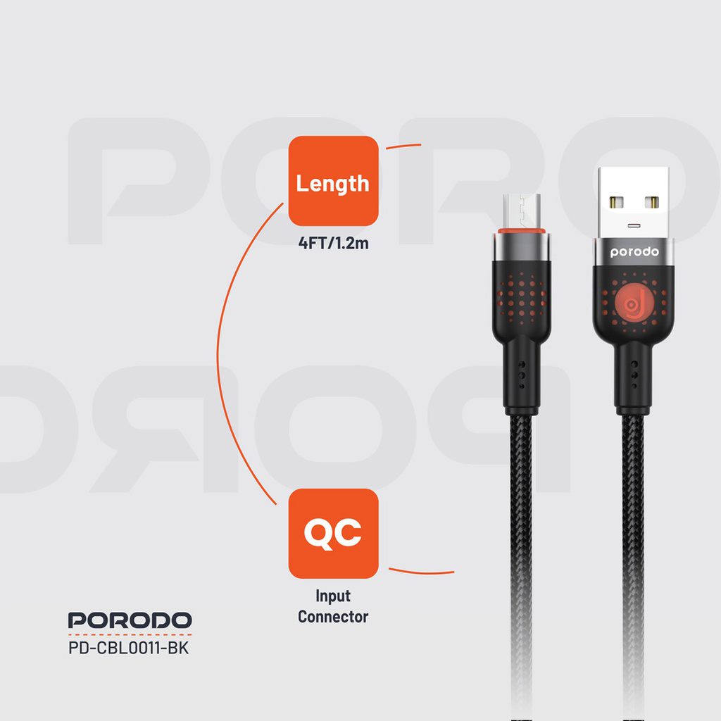 Porodo Braided USB-A to Micro USB Cable 4