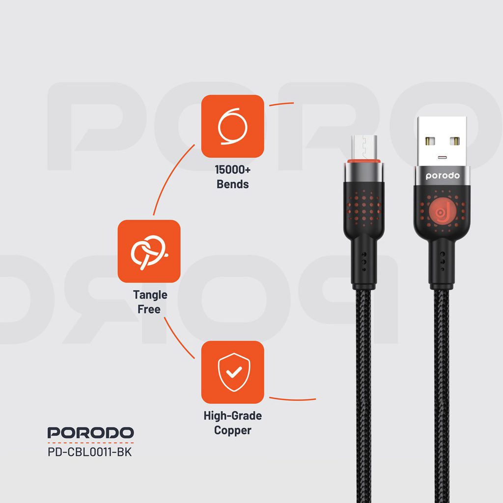 Porodo Braided USB-A to Micro USB Cable 8