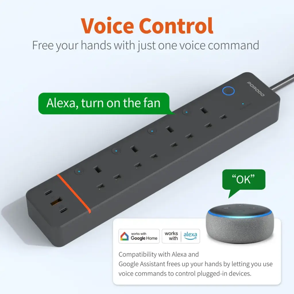 Porodo Chargelink Smart Power Strip 4AC & USB-C Ports 3