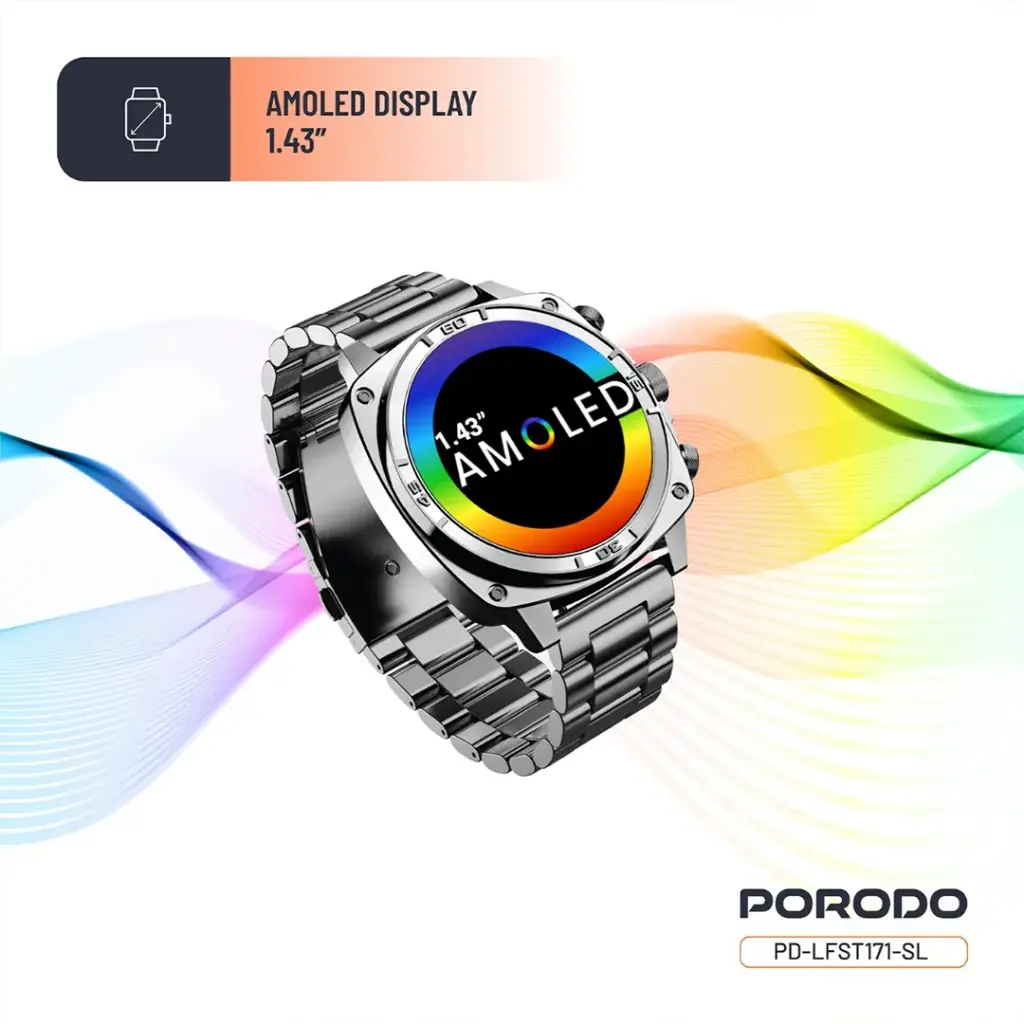 Porodo Chrono Steel Smart Watch 3