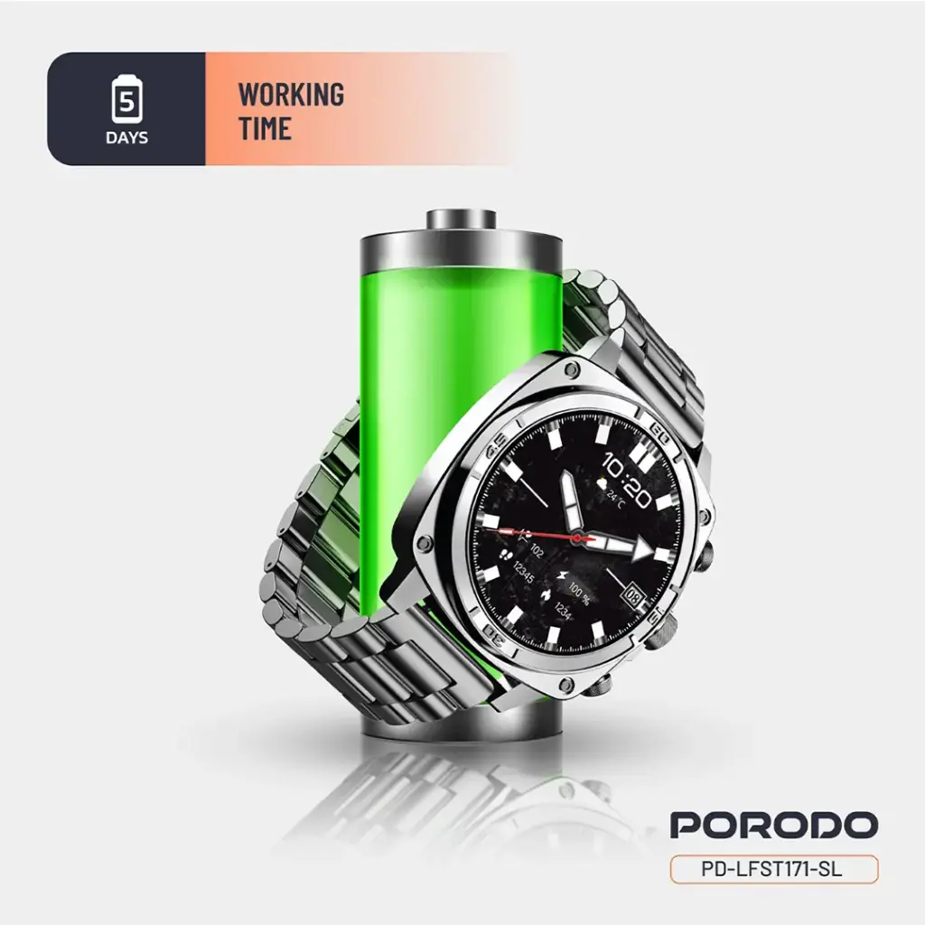 Porodo Chrono Steel Smart Watch 4
