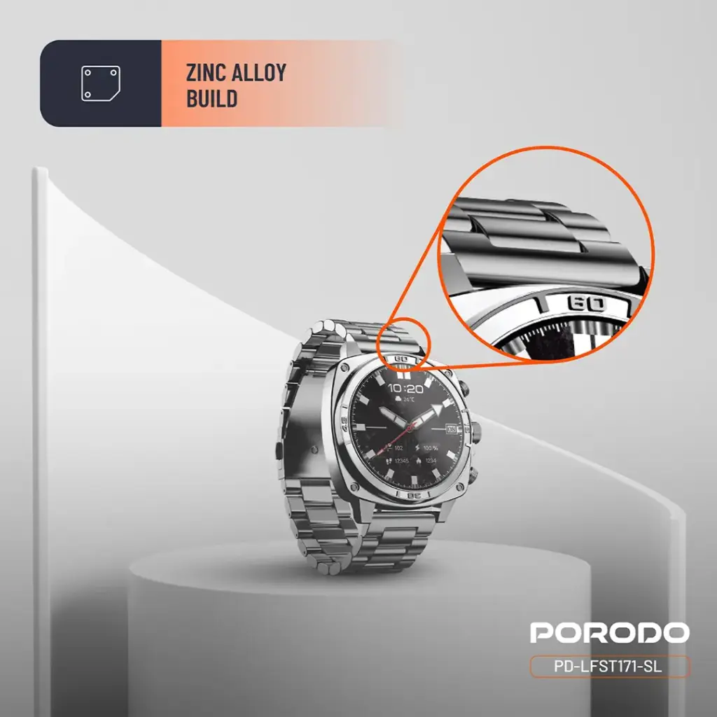 Porodo Chrono Steel Smart Watch 6