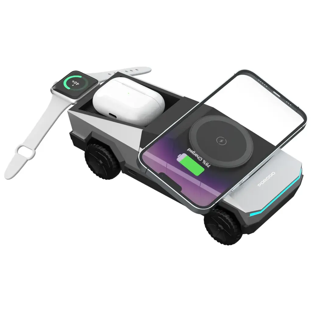 Porodo Cyber Dock Wireless Charger with Rotating Stand 7