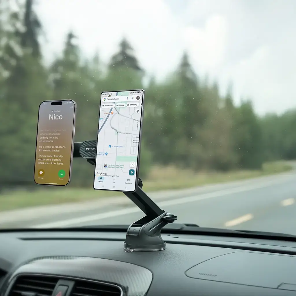 Porodo Dax-l Dual Magsafe Car Phone Mount Adjustable Telescopic Arm 3