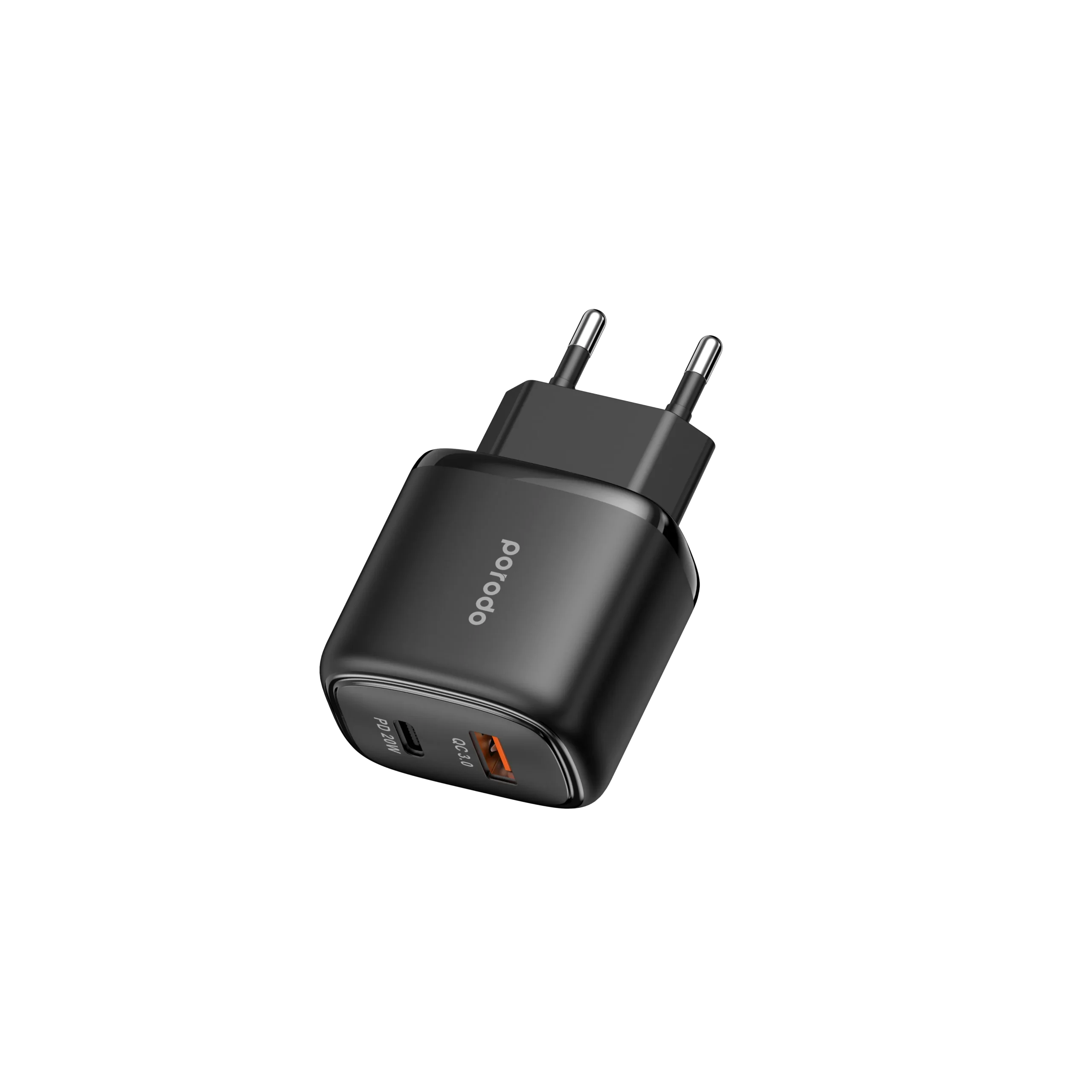 Porodo Dual Output Quick Charger EU USB-C PD And USB-A QC 5